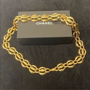 Chanel Vitage  Quilted Gold tone Chain Belt